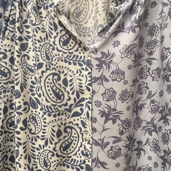 Beachlunchlounge Blue and Purple Blouse with Elegant Design - Picture 3 of 8